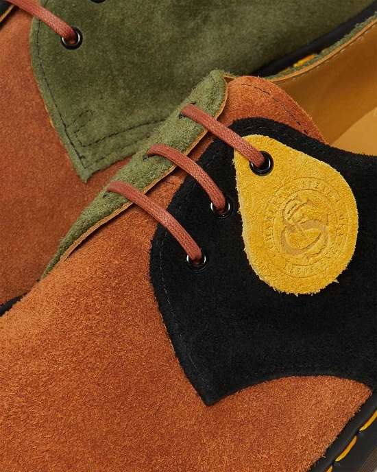 Zapatos Con Cordones Dr. Martens 1461 Suede Mujer Verdes/Marrom MX-09527